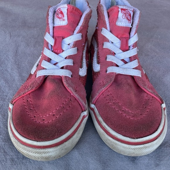 Size 8.5c - Vans Toddler Infant Baby High Top SK8-Hi Micro Sequins Zip Shoes - Picture 3 of 9